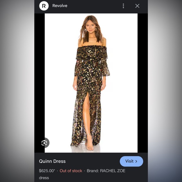 NWT Rachel Zoe Collection Quinn Maxi Dress - Feather Print Gold Fil Coupe Size 2 - Picture 5 of 13